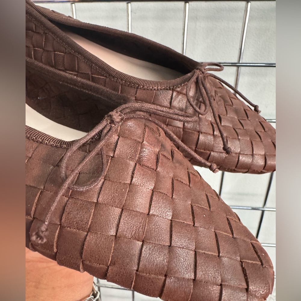 Loeffler Randall Landry Chocolate Woven Ballet Flat Womens size 9.5 - Picture 7 of 10